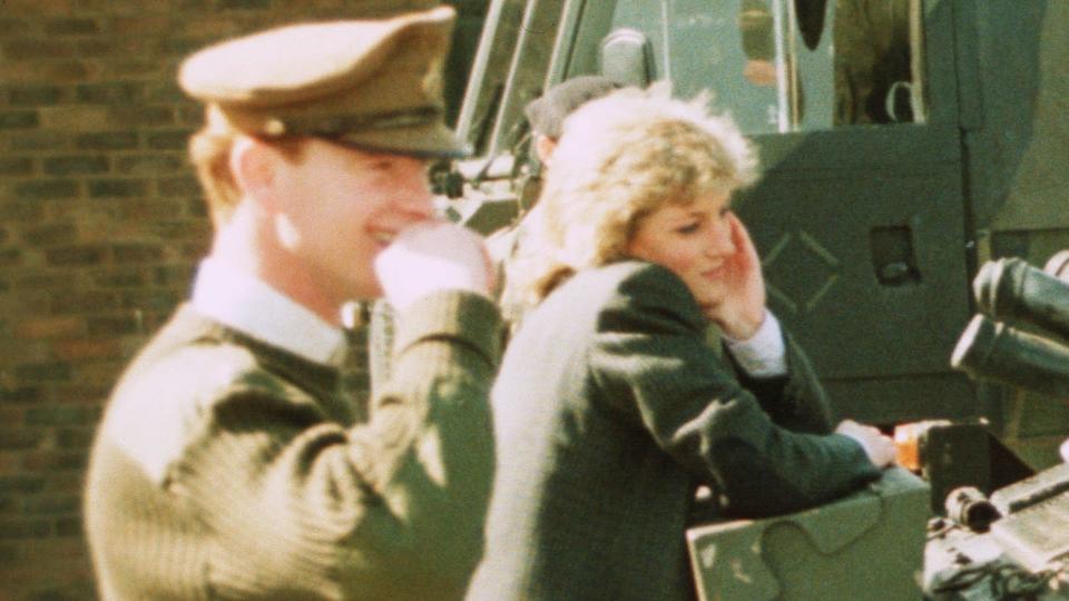 James Hewitt in military uniform with Princess Diana