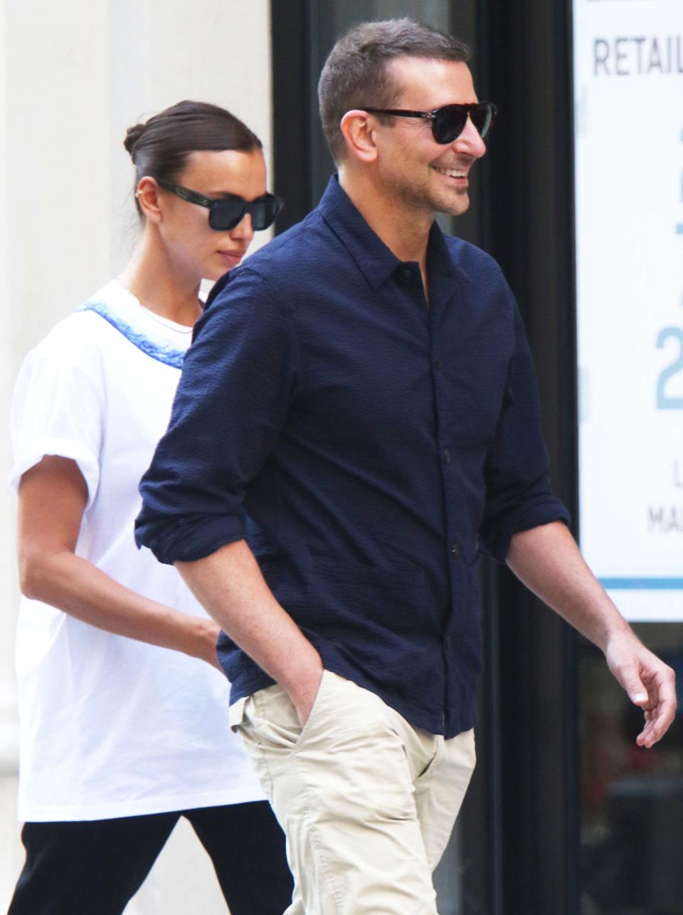 Irina Shayk and Bradley Cooper are seen on June 17, 2021.