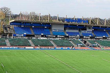 Out with the old: The current West Stand, which Saracens plan to replace: Tony Marshall/Getty Images