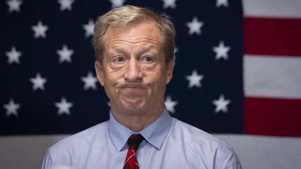 Tom Steyer at a town hall meeting on rural healthcare issues on February 27, 2020 in Orangeburg, South Carolina. (Drew Angerer/Getty Images)