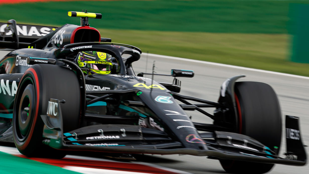  Lewis Hamilton of Great Britain and Mercedes seen here driving, will hope to place highly again in the F1 Canadian Grand Prix 