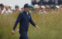 United States' Jordan Spieth walks to the 11th tee during the first round British Open Golf Championship at Royal St George's golf course Sandwich, England, Thursday, July 15, 2021. (AP Photo/Peter Morrison)