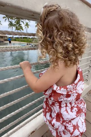 <p>Instagram/brittanylynne</p> Sterling Mahomes looking at the water