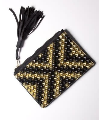 Claflin, Thayer & Co. Black/Gold Xxx Tiled Clutch