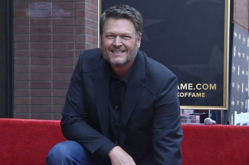 Blake Shelton will be one of the first to perform on the new People's Choice Country Music Awards show later this month. File Photo by Jim Ruymen/UPI