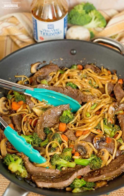 <p>Scattered Thoughts Of A Crafty Mom</p><p><strong>Get the recipe: <a href="https://www.scatteredthoughtsofacraftymom.com/teriyaki-beef-and-broccoli/" rel="nofollow noopener" target="_blank" data-ylk="slk:Teriyaki Beef And Broccoli Udon Noodles;elm:context_link;itc:0;sec:content-canvas" class="link ">Teriyaki Beef And Broccoli Udon Noodles</a></strong></p>
