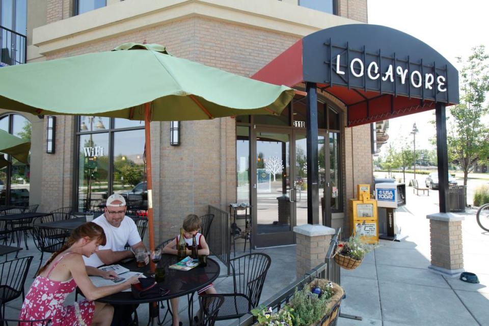 Diners sit on the patio outside Locavore in 2010.