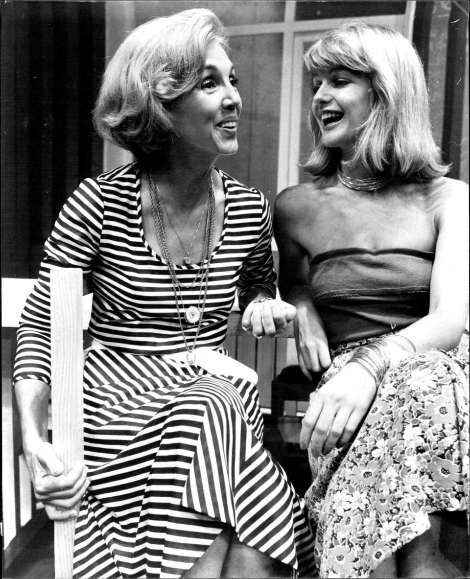 Carol Raye (left) and Judy McBurney preparing for the 1977 production of The Pleasure of his Company - Peter John Moxham/Fairfax Media via Getty Images