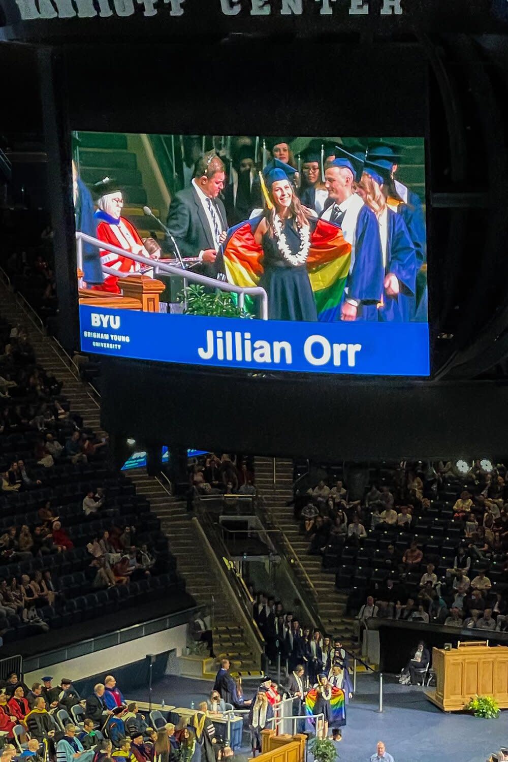 Jillian Orr, BYU Graduate Sews Rainbow Flag Into Graduation Gown to Protest School’s LGBTQ Policies