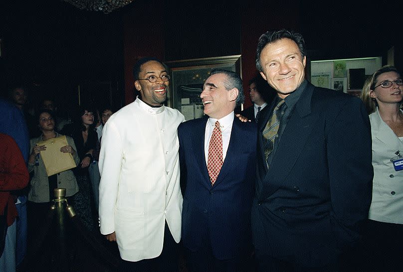 Scorsese with friends Spike Lee and Harvey Keitel