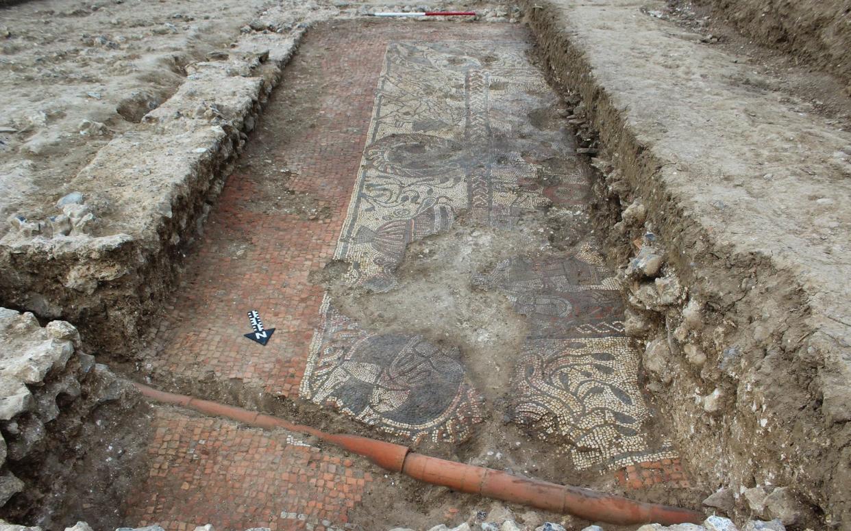 The ten metre mosaic was discovered during a dig in Berkshire