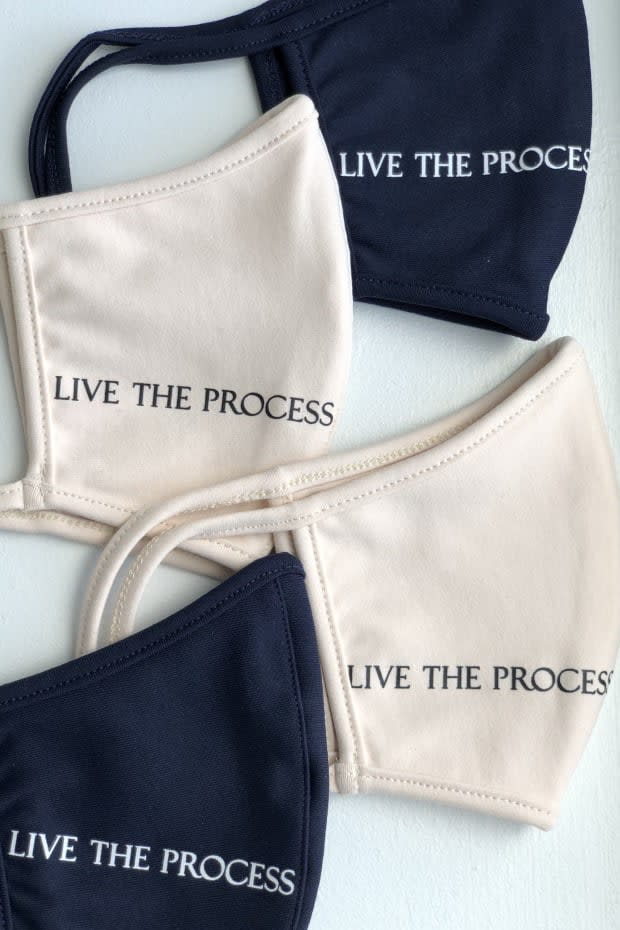 <p>Live the Process Face Mask, $28, <a href="https://livetheprocess.com/collections/all/products/face-mask?variant=32307164053575" rel="nofollow noopener" target="_blank" data-ylk="slk:available here;elm:context_link;itc:0;sec:content-canvas" class="link ">available here</a>. (Features performance fabric with moisture wicking, four-way stretch.)</p>