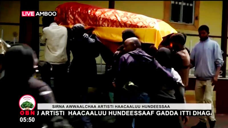 Funeral of Ethiopian musician Haacaaluu Hundeessaa in Ambo