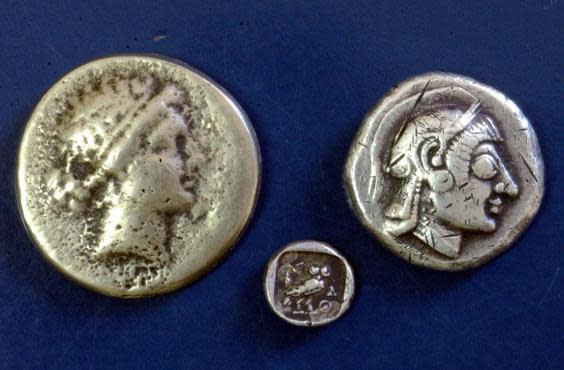 These Greek coins date back 2,400 years (AFP/Getty)