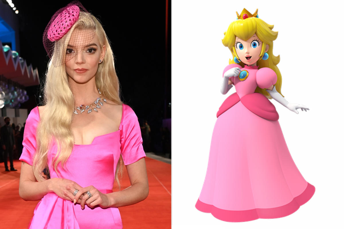 Anya Taylor-Joy dresses up as Princess Peach at 'Super Mario Bros