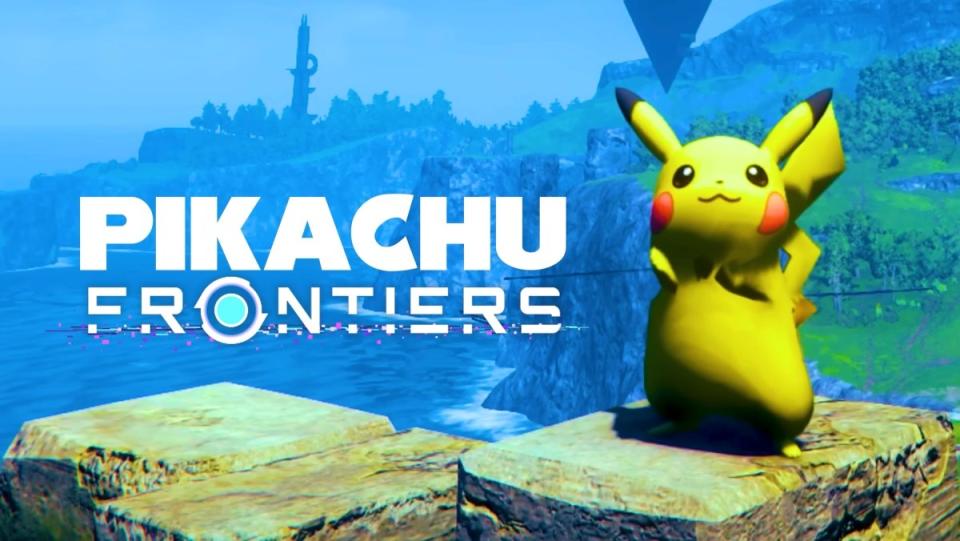 A video game mod of Pikachu instead of Sonic in the game Frontiers