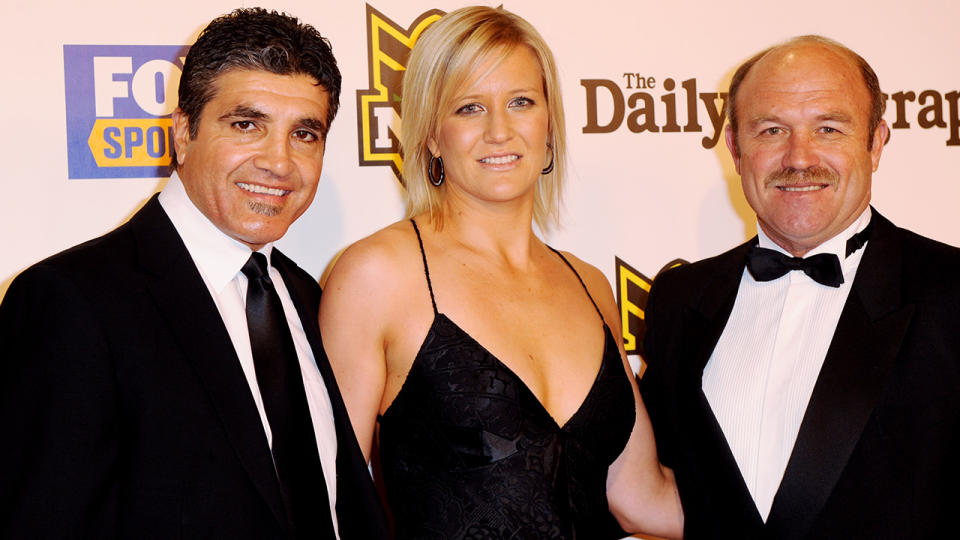 Mario Fenech, pictured here with Yvonne Christiansen and Wally Lewis at the Dally M awards in 2008.