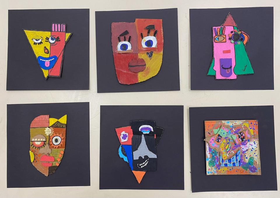 Student artwork featured at Pryor Art Gallery's 2024 K-12 Art Exhibition at Columbia State Community College.