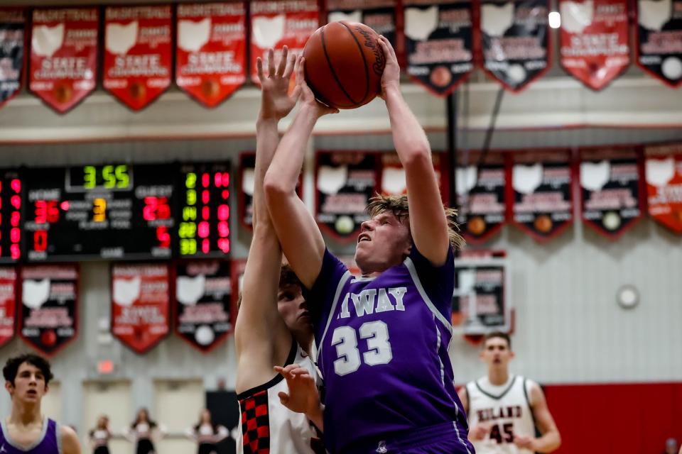 Drew Bishko attacks against Hiland early in the year.