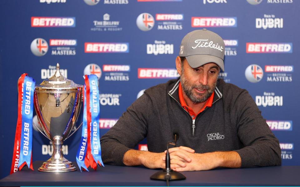 It was an emotional Richard Bland who faced the press after his heart-warming win  - GETTY IMAGES