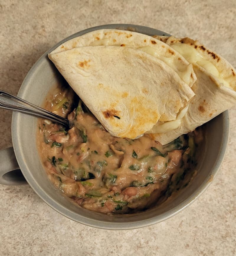 Beans and a Quesadilla