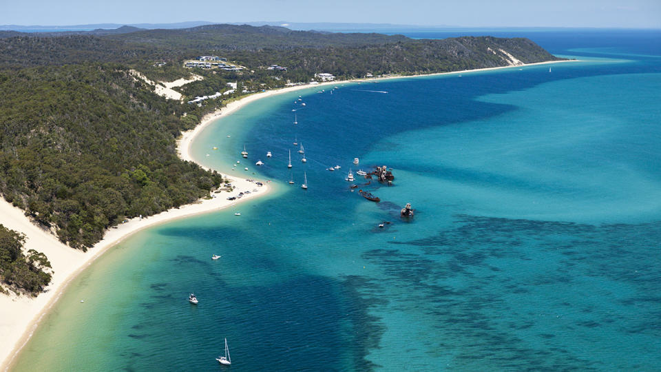 Tangalooma Wrecks off Moreton Island, pictured here in an overview photo.