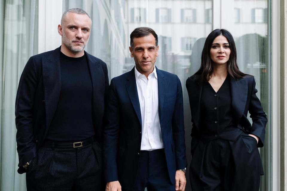 (L-R): Massimo Baltimora, Alexandre Birman and Annamaria Brivio.