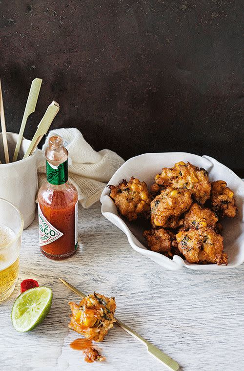 These crab and corn fritters are crispy, fluffy and packed with flavour. Mum will love them complete with a squeeze of lime and a splash of tobasco.