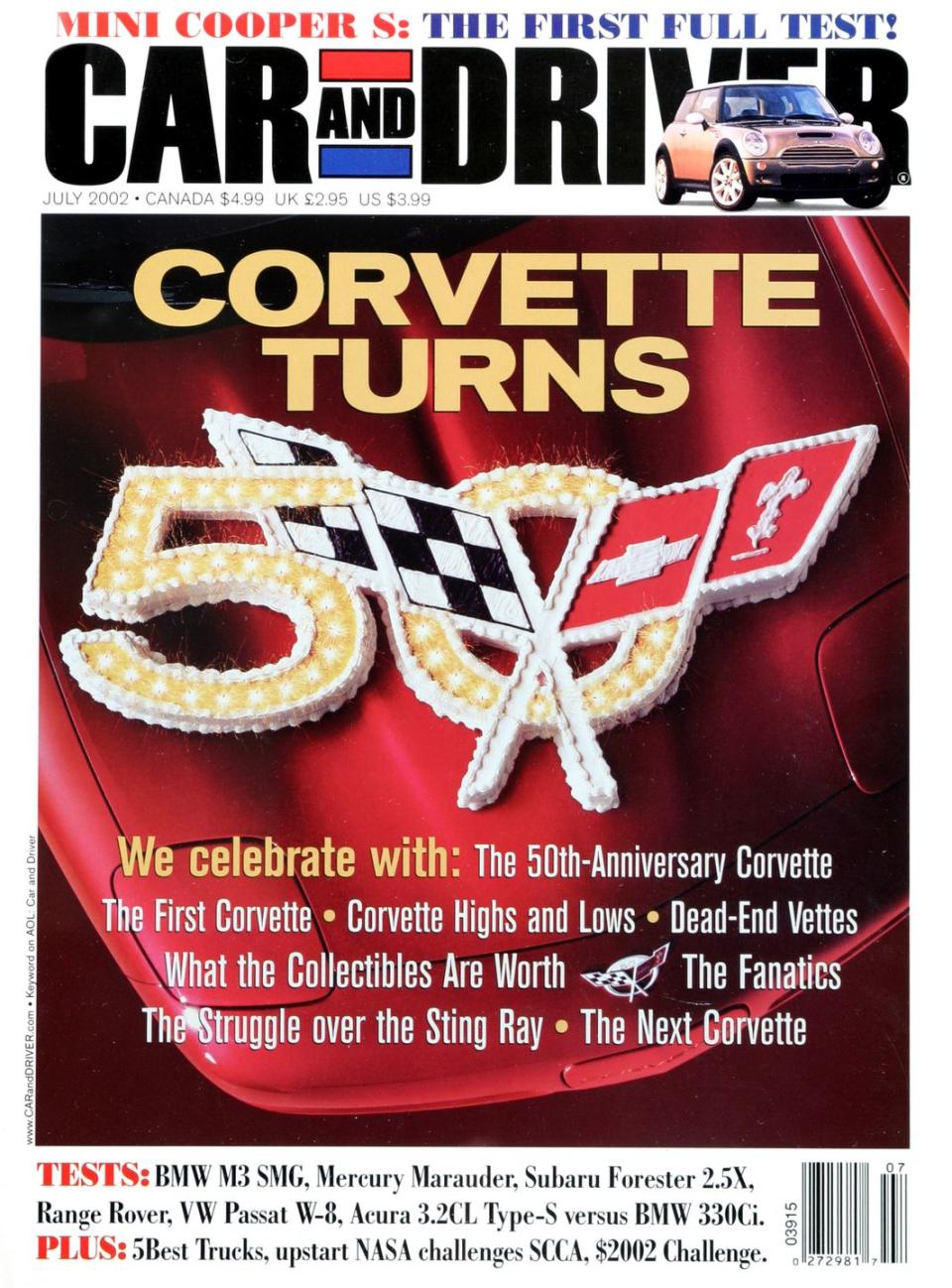 The 89 Issues of Car and Driver with a Corvette on the Cover