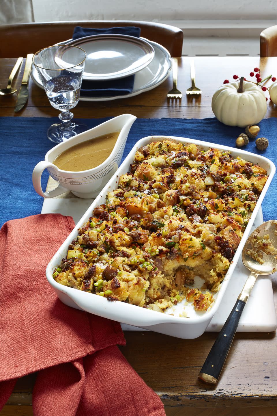 Cornbread, Sausage, and Chestnut Stuffing