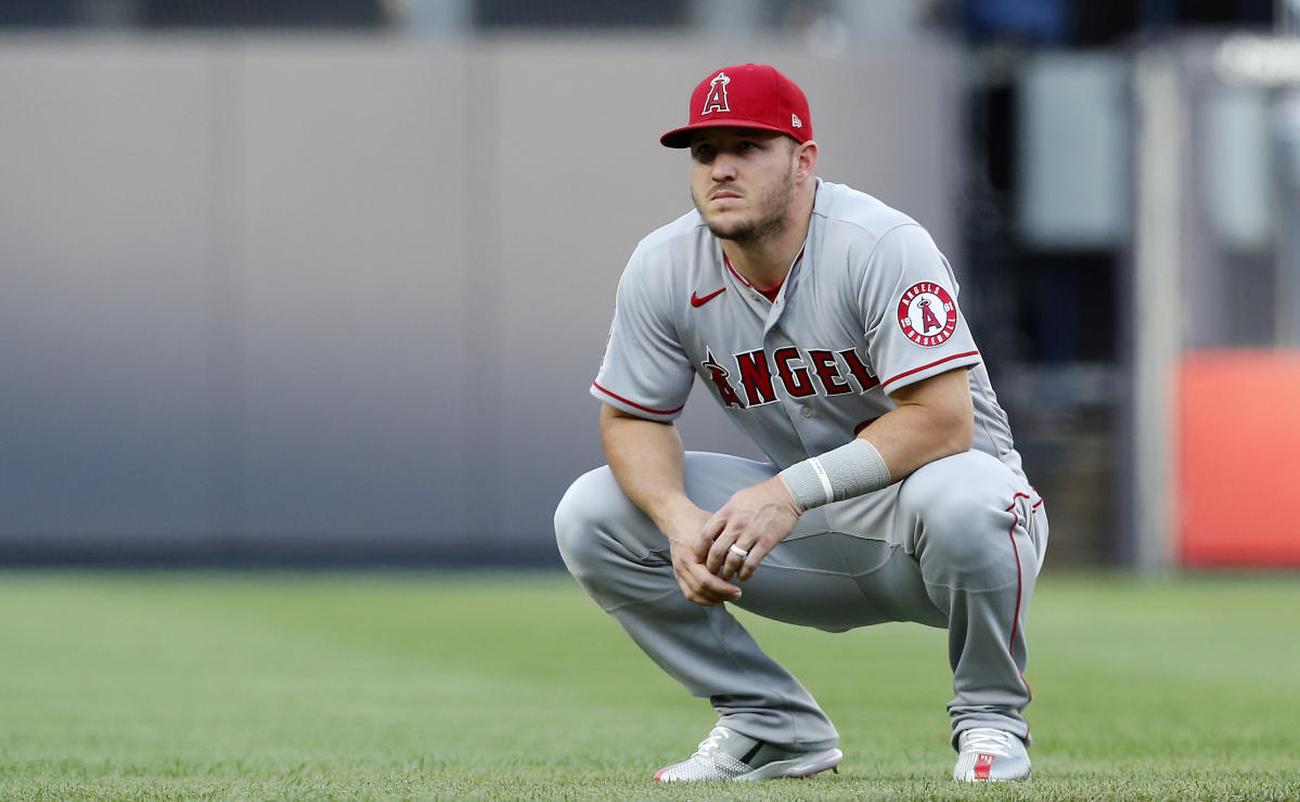 Mike Trout back in the Los Angeles Angels lineup after death of