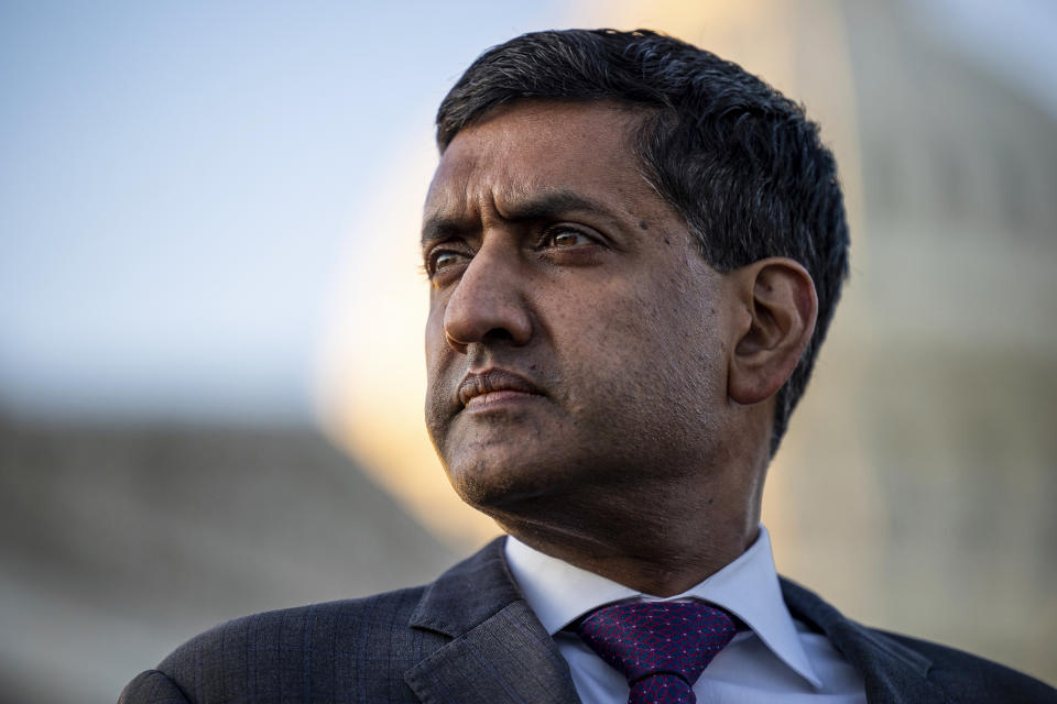 Rep. Ro Khanna, D-Calif., outside the Capitol on Dec. 13, 2022. (Francis Chung / POLITICO via AP file)