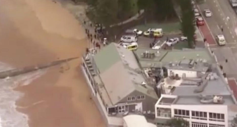 A 44-year-old man has died in hospital after he was pulled from the water at Collaroy beach. Source: Twitter/ Surf Life Saving NSW