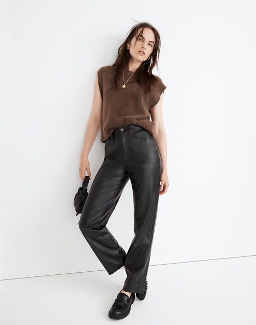18) The Perfect Vintage Straight Jean: Faux Leather Edition