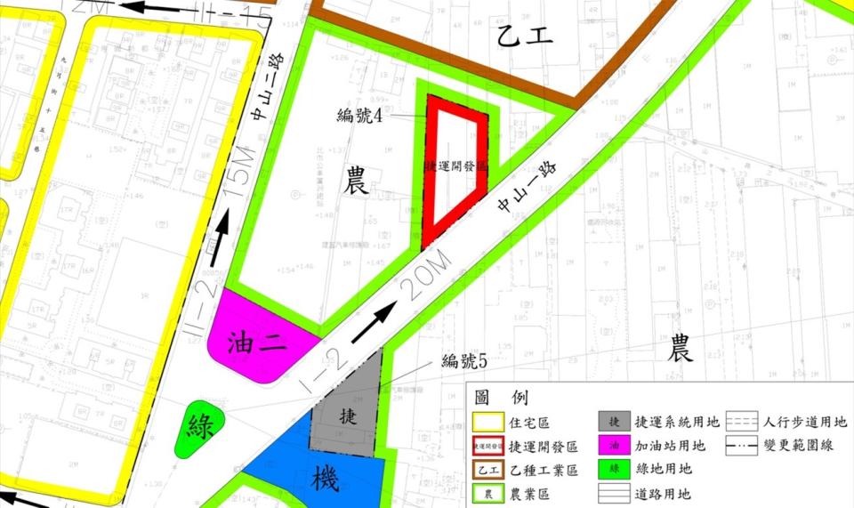 變更蘆洲都市計畫（配合台北捷運系統環狀線第二階段）細部計畫（捷運開發區容積率調整）Y20站捷運開發區示意圖。   圖：新北市城鄉局提供