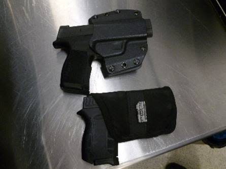 Two handguns confiscated at the South Bend Airport on Tuesday July 5, 2022.