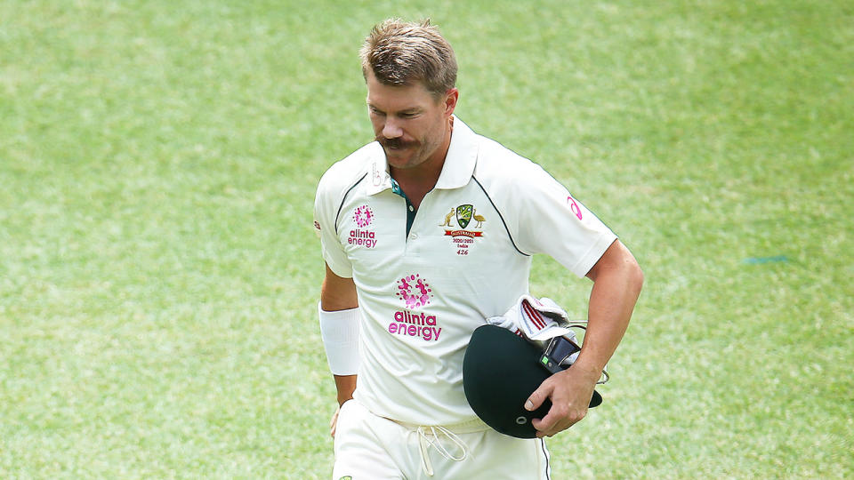 David Warner was dismissed cheaply in the first innings of the third Test at the SCG. (Getty Images)