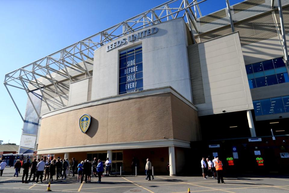 A security threat forced the closure of Leeds’ Elland Road stadium, its offices and club shop (Mike Egerton/PA) (PA Archive)