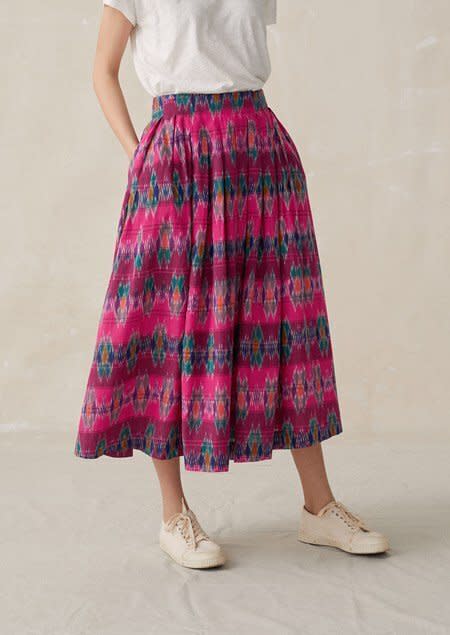 Ikat pleated skirt, TOAST, £195 [Image: TOAST]