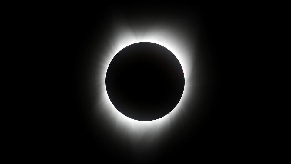 A total eclipse is seen from South Mike Sedar Park on Aug. 21, 2017 in Casper, Wyoming.  / Credit: Justin Sullivan / Getty Images