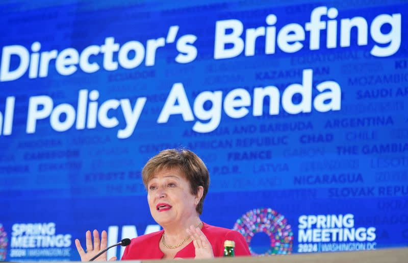 Kristalina Georgieva, Directora Gerente del FMI, ofrece una rueda de prensa en Washington, EEUU