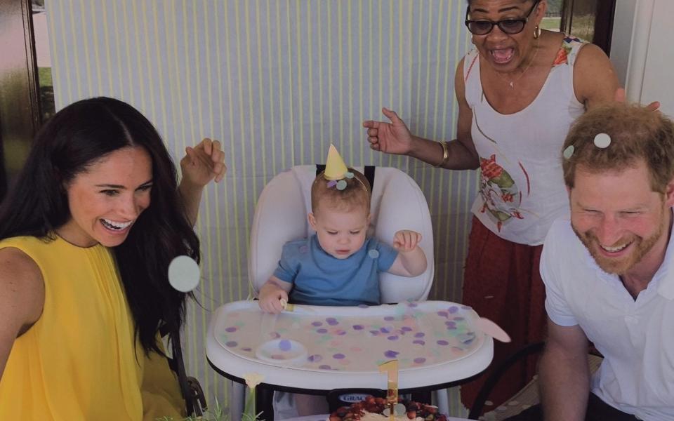 A photo appearing to be Archie's first birthday - Netflix 