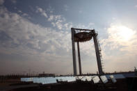 Masdar City in Abu Dhabi is a city that relies entirely on solar energy and other renewable energy sources, with a sustainable, zero-carbon, zero-waste ecology. Photograph: Karim Sahib/AFP/Getty Images