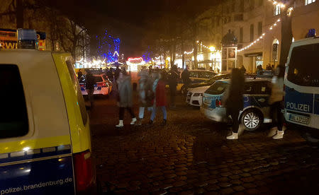 Police have evacuated a Christmas market and the surrounding area in the German city of Potsdam, near Berlin, Germany, December 1, 2017, to investigate a suspicious object. Reuters/Zoltan Berta