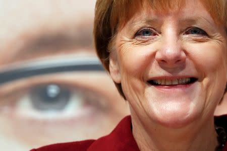 Angela Merkel, German Chancellor and leader of the conservative Christian Democratic Union (CDU) party arrives for a Baden-Wuerttemberg state election campaign rally in Haigerloch, south-western Germany March 12, 2016, ahead of Sunday's regional elections in three states where the refugee crisis is expected to dominate voters' decisions. REUTERS/Kai Pfaffenbach