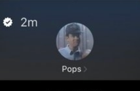 The profile picture of Tom labeled "Pops"