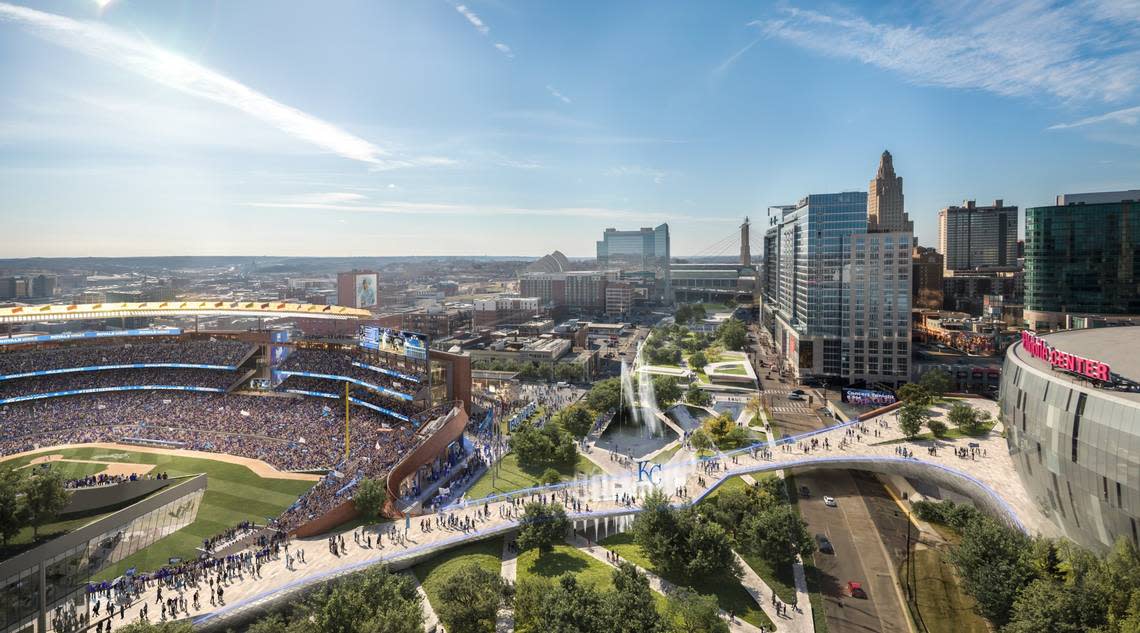 Rendering of the Royals proposed downtown ballpark The Royals