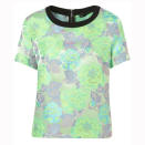 <a href="http://www.topshop.com/webapp/wcs/stores/servlet/ProductDisplay?beginIndex=0&viewAllFlag=&catalogId=33057&storeId=12556&productId=6346223&langId=-1&categoryId=&searchTerm=neon&pageSize=20" rel="nofollow noopener" target="_blank" data-ylk="slk:Neon Floral Jacquard Tee - £45 - Topshop;elm:context_link;itc:0;sec:content-canvas" class="link "><b><span>Neon Floral Jacquard Tee - £45 - Topshop</span></b></a><br><br> Team this neon green tee with a pair of on-trend leather trousers and black pointed court shoes for a winter take on the typically summer look.