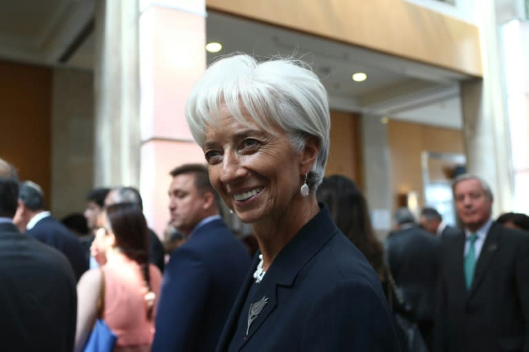 International Monetary Fund chief Christine Lagarde walks after a group photo with G20 finance ministers and central bank governors in Ankara on September 5, 2015