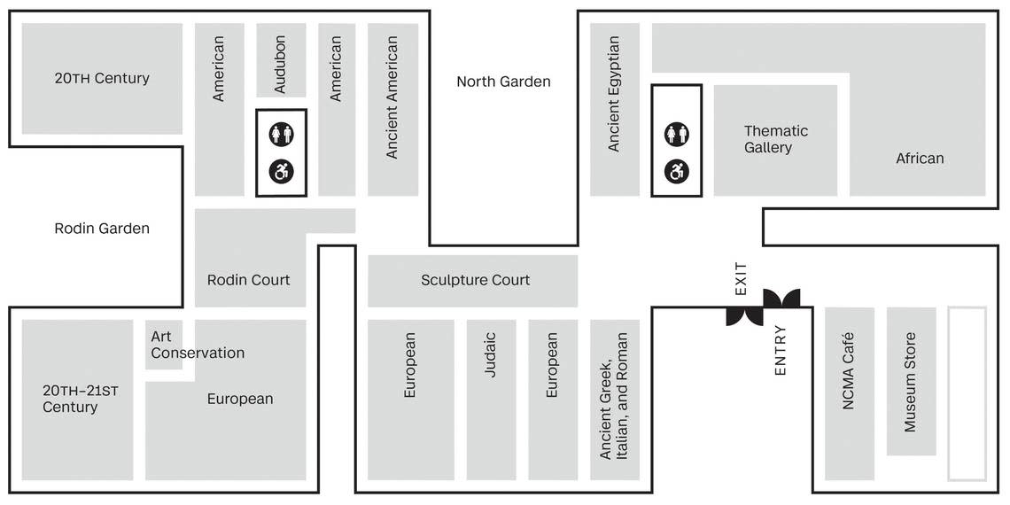 A map of the N.C. Museum of Art’s West Building, which reopens to the public Saturday, Oct. 8, after a four-month reinstallation.